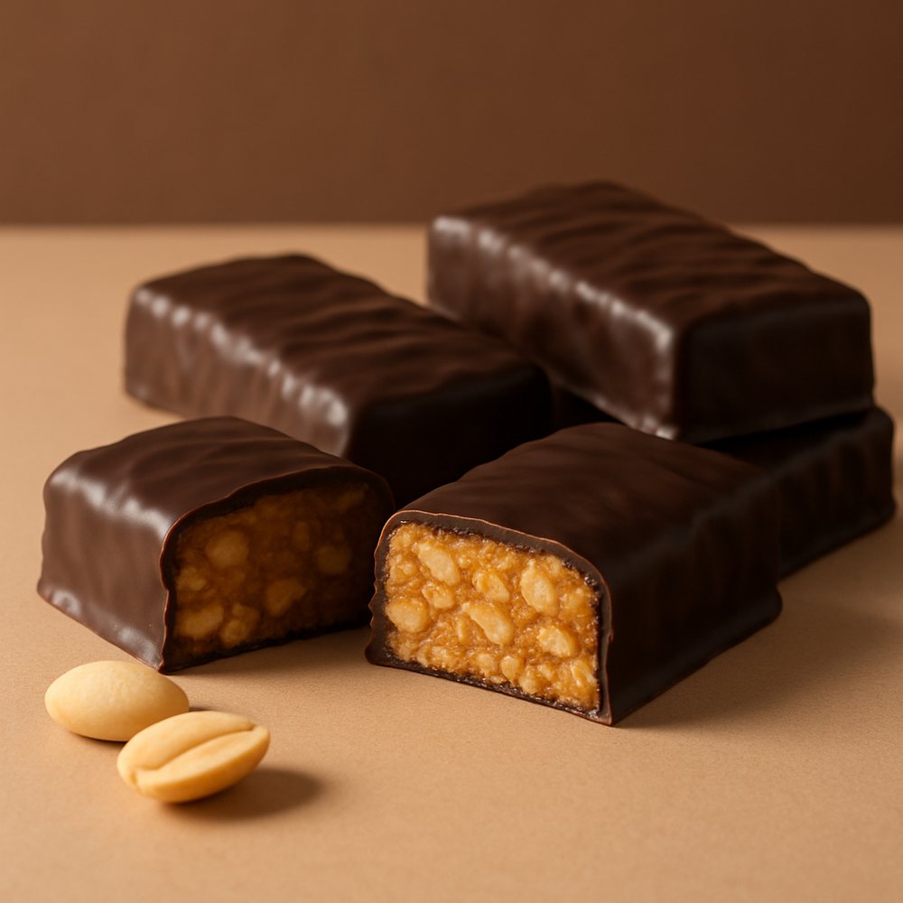 Barra de proteína de maní y chocolate